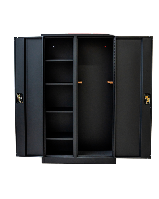 Craft Gun Security Cabinet , Double Door , 55"h x 32"w x 10"d , Black