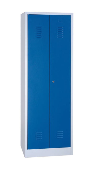 Craft Storage Cabinet , 71"h x 24"w x 20"d , Blue Door , Grey Frame