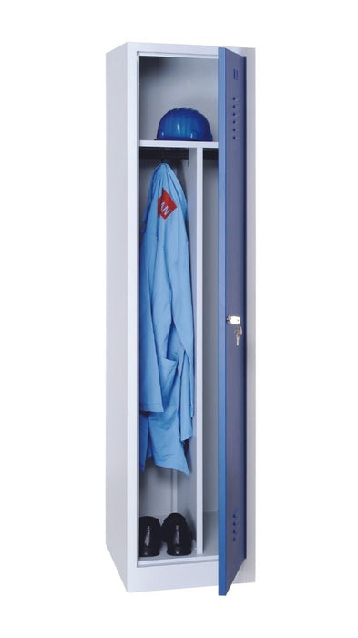 Craft Locker , Single Tier , Single Stack , 1 x 1 , 71"h x 16"w x 20"d , Blue Door , Grey Frame