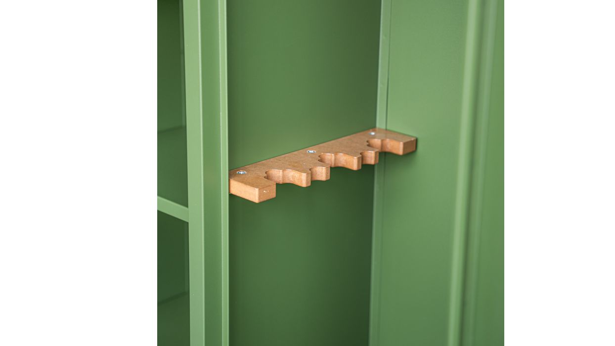 Craft Gun Security Cabinet , Double Door , 55"h x 32"w x 10"d , Green