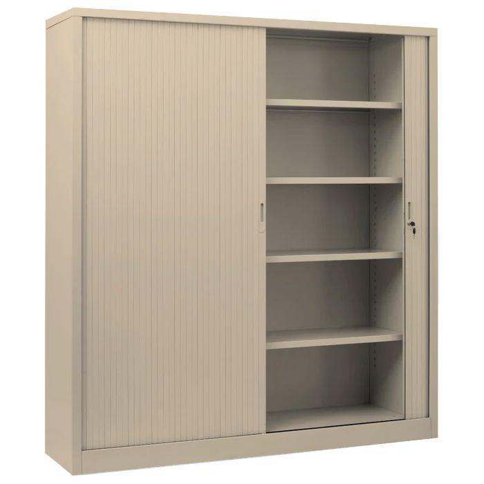 Craft Tambour Door Cabinet , 78"h x 47"w x 18"d , Beige